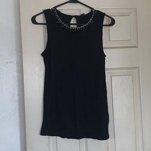 Small Black sleeveless shirt with spiked collar